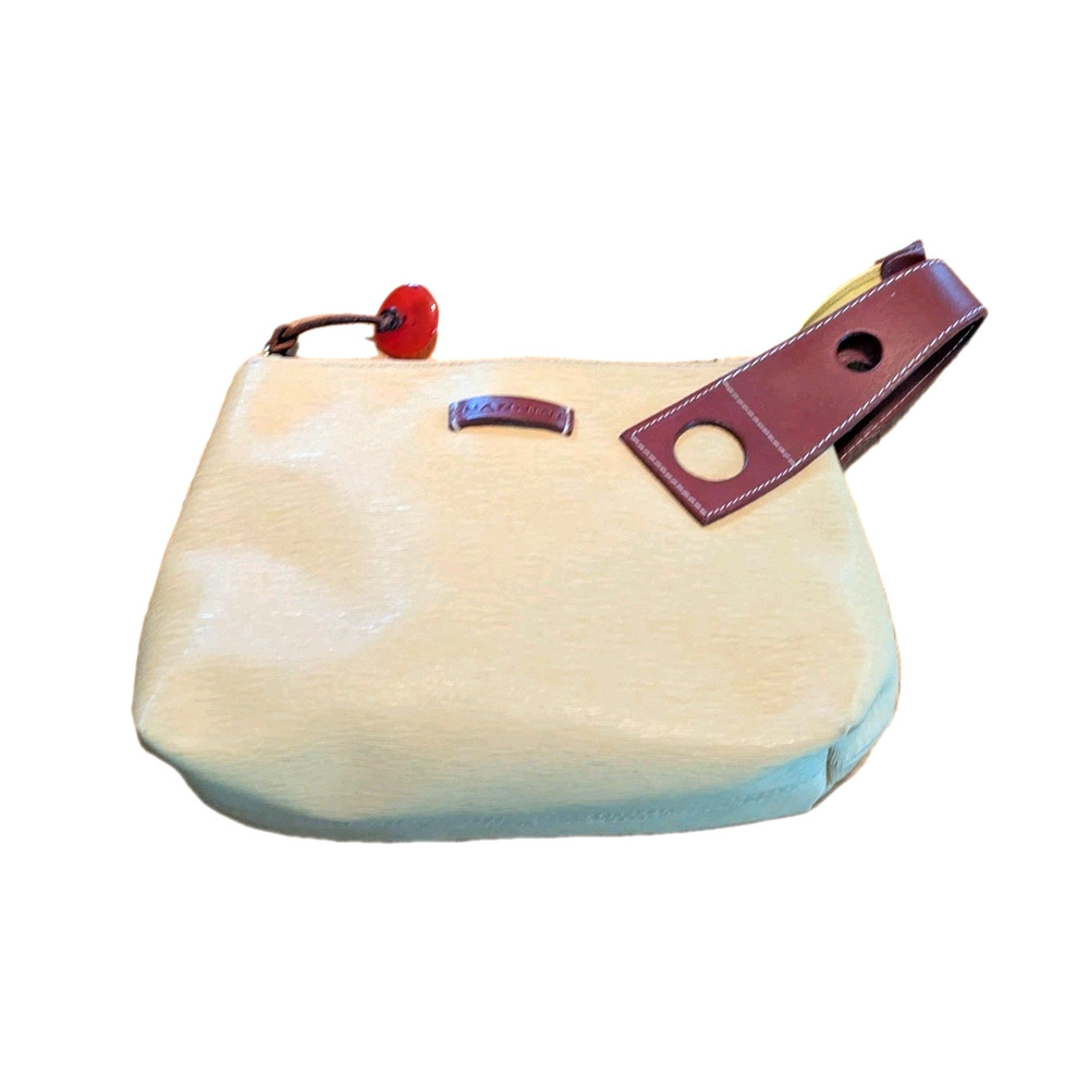Nannini Firenze Purse Handbag Womens Yellow Artisan Wristlet Leather Handle